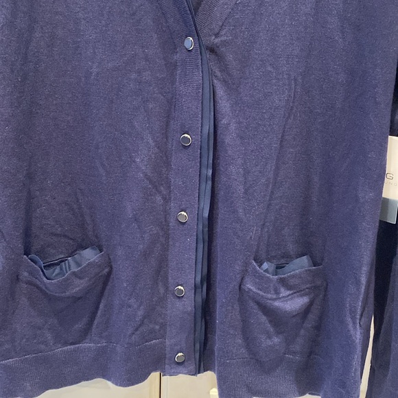 Alfred Sung cardigan sweater, long sleeve, buttons, pockets, grapeseed, large - Picture 5 of 11